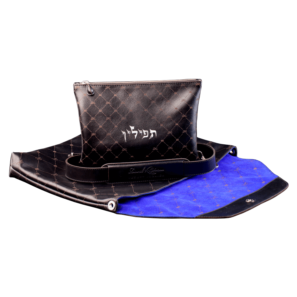 Set “King David” for Tallit and Tefillin made of brown leather David