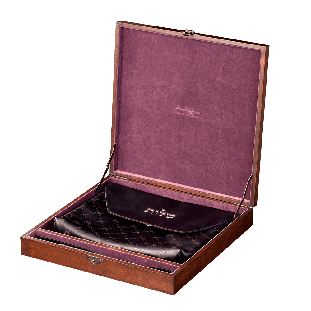 Set “King David” for Tallit and Tefillin made of brown leather David